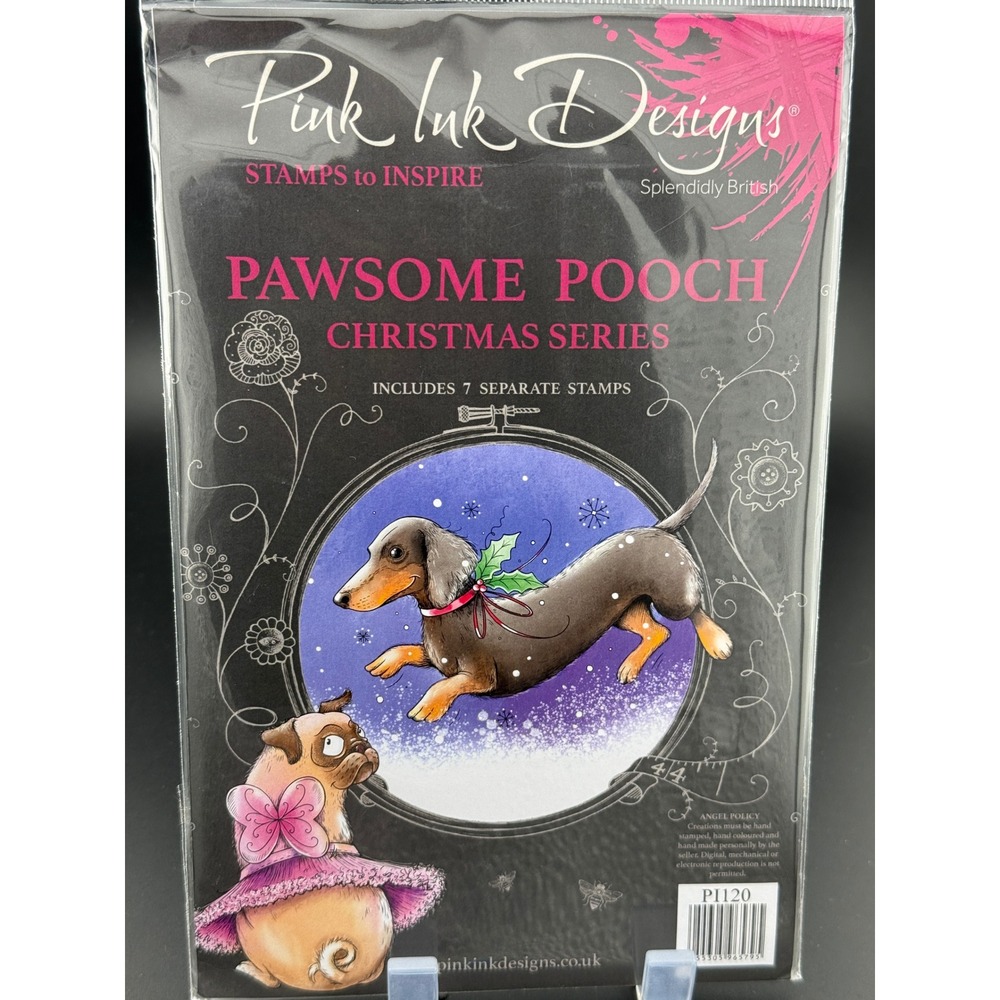 Pink Ink Designs Pawsome Pooch Christmas Series 7 Clear Stamps PI120 Dog Holiday